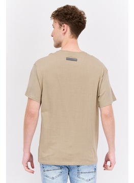 Originals by Brooklyn Cloth Men Crew Neck Short Sleeve Brand Logo T-Shirts, Tan  - Image 3