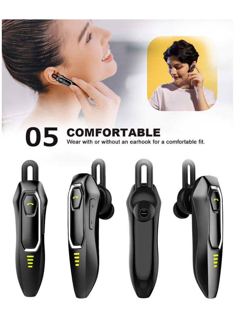 KASTWAVE Bluetooth Earpiece V5.0, HD Voice Noise Cancelling, 30H Talking Time and 15 Days Long Standby, Built-in 220mAh Battery, Handsfree Wireless Bluetooth Headset, for Cell Phone - Image 4