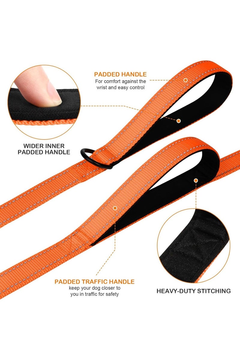 Double Handle Heavy Duty Dog Leash for Medium and Large Dogs, 25mm x 1.5m, for Medium and large dogs, Orange - Image 2