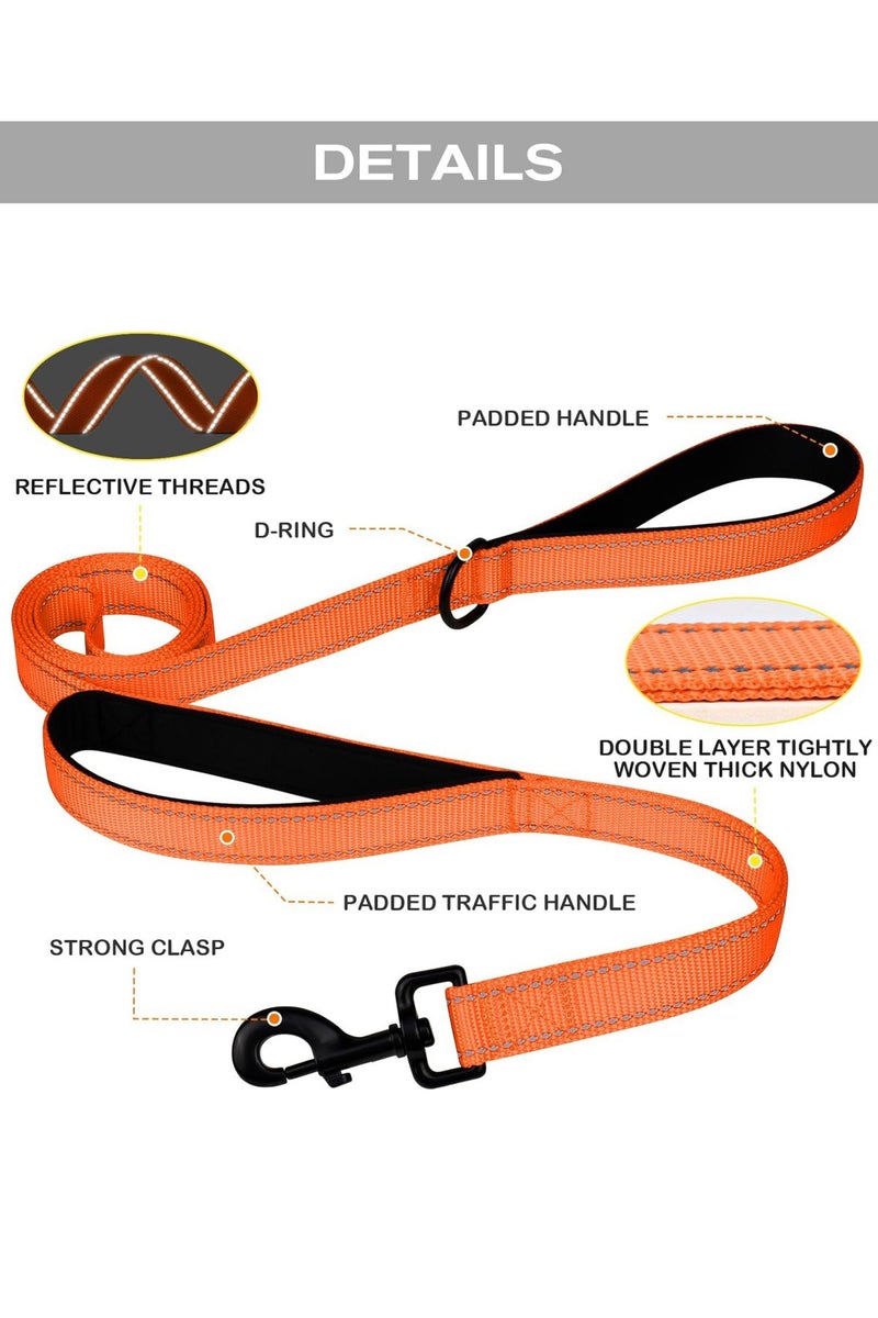 Double Handle Heavy Duty Dog Leash for Medium and Large Dogs, 25mm x 1.5m, for Medium and large dogs, Orange - Image 3