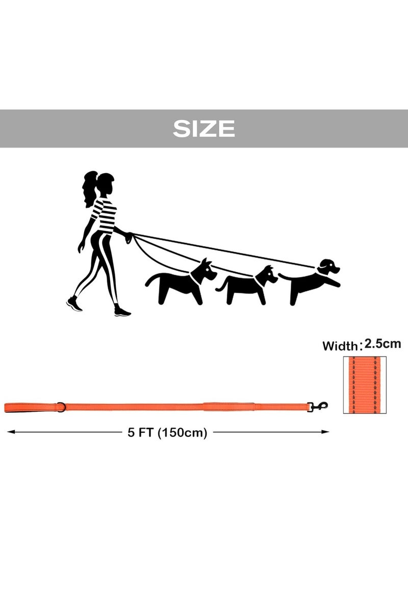 Double Handle Heavy Duty Dog Leash for Medium and Large Dogs, 25mm x 1.5m, for Medium and large dogs, Orange - Image 5