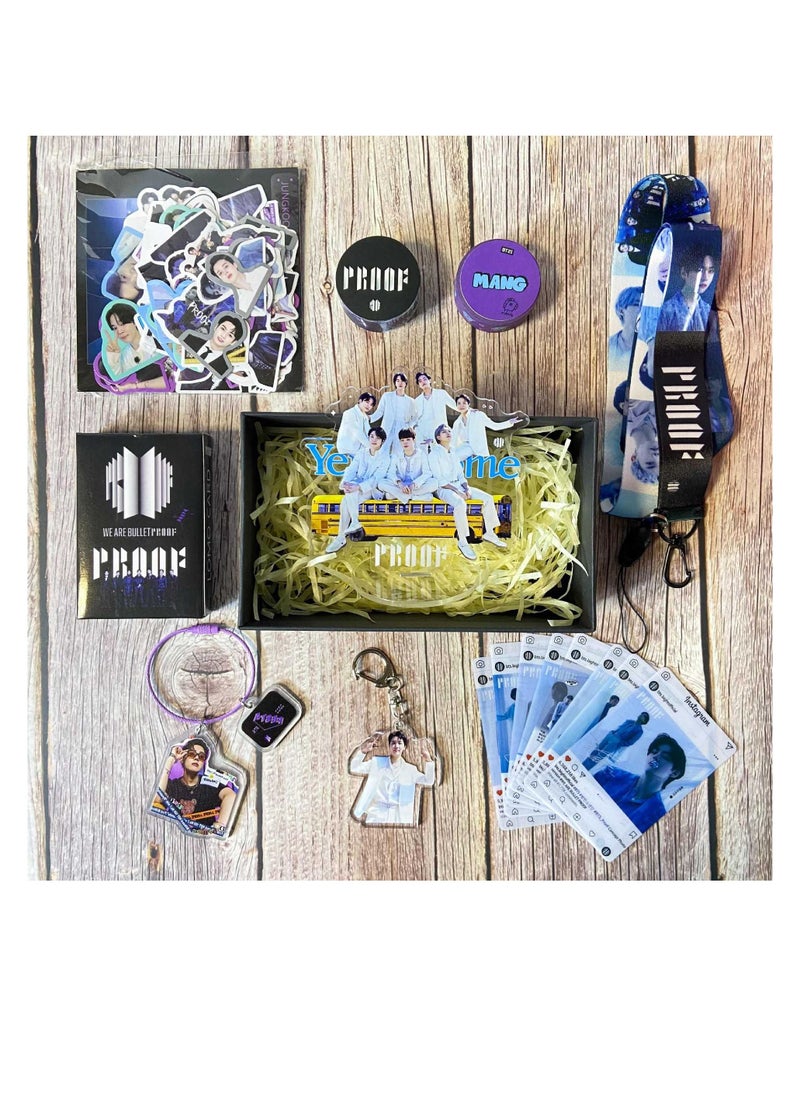 Generic BTS JHOPE Personal Gift Box With Lomo Cards, Acrylic Stand, Hand Account Tape, Keychain, Lanyard, Stickers, Photo Card 