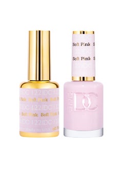 DAISY DND DND DC Gel Polish Set, Pink Collection, UV/LED Gel Polish and Air Dry Nail Lacquer, Matching Chip-Free Polish Duo, 122 Soft Pink, 0.5 Fl Oz 