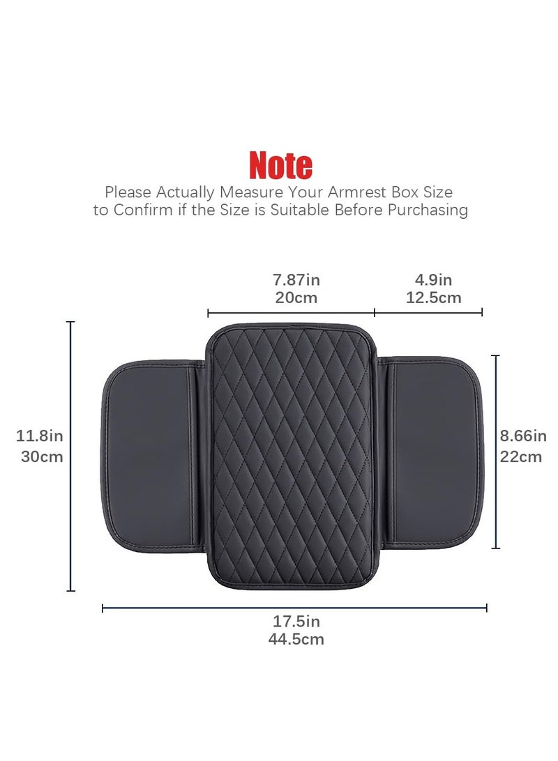 Car Center Console Cover with 2 Storage Bags - Premium Nappa Leather Armrest Cover, Scratch & Wear Resistant, Waterproof Car Interior Accessories - Image 2