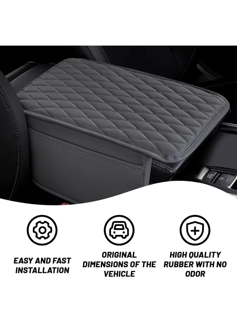 Car Center Console Cover with 2 Storage Bags - Premium Nappa Leather Armrest Cover, Scratch & Wear Resistant, Waterproof Car Interior Accessories - Image 3