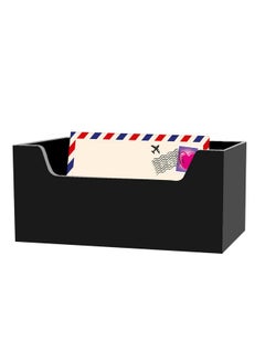 Weiai Mail Holder For Table Acrylic Letter Holder Box For Desk Or Wall Mount Mail Organizer Countertop Black  - Image 1