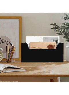 Weiai Mail Holder For Table Acrylic Letter Holder Box For Desk Or Wall Mount Mail Organizer Countertop Black  - Image 2