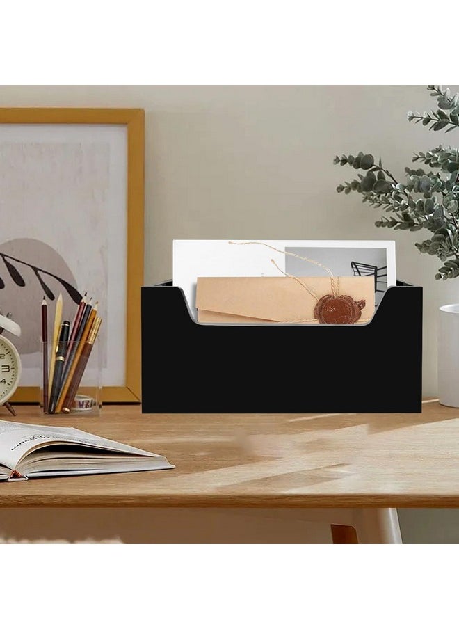Weiai Mail Holder For Table Acrylic Letter Holder Box For Desk Or Wall Mount Mail Organizer Countertop Black  - Image 2