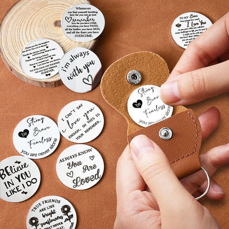 OUMILAN Pocket Hug Token Gifts for Men Boyfriend Girlfriend Inspirational Gift for Son Daughter Brother with Leather Keychain - Image 5