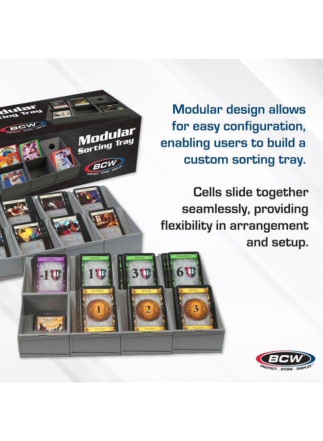 BCW Modular Card Sorting Tray | Customizable Display and Storage Grid, Expandable TCG Sorting Tray | Ideal for Sports Cards, Magic the Gathering, Pokémon, and Board Games - Image 2