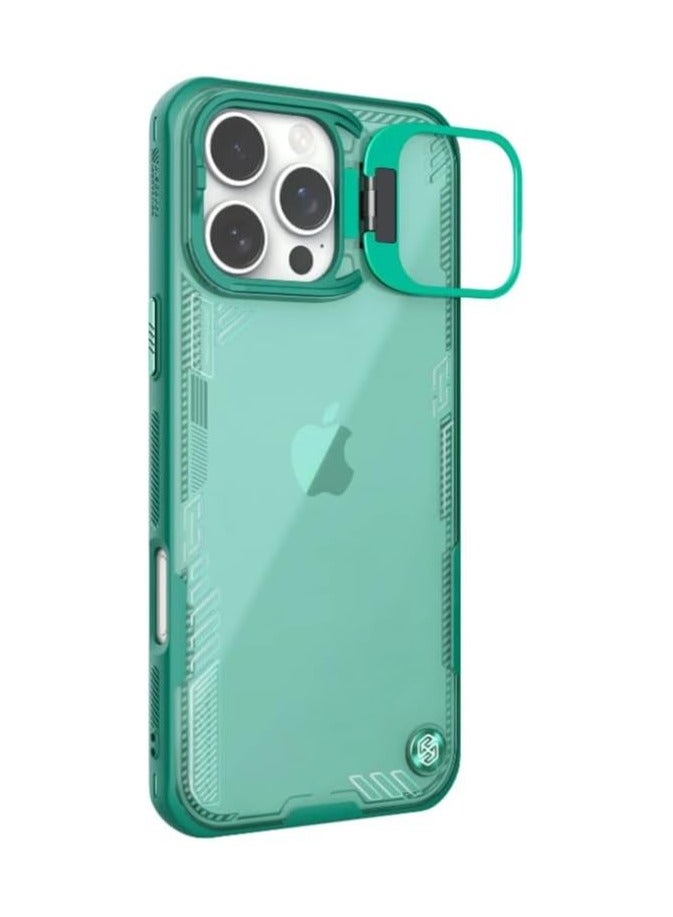 Nillkin Iceblade Prop Frame protective Case Rugged Shockproof With Hard Back Soft Border Pc And TPU Shock Absorb Camera Cover Fits Apple iPhone 16 Pro Max - Green - Image 1