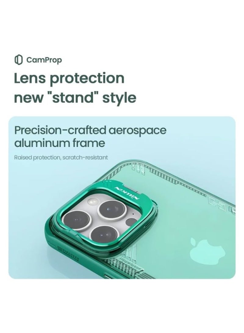 Nillkin Iceblade Prop Frame protective Case Rugged Shockproof With Hard Back Soft Border Pc And TPU Shock Absorb Camera Cover Fits Apple iPhone 16 Pro Max - Green - Image 4