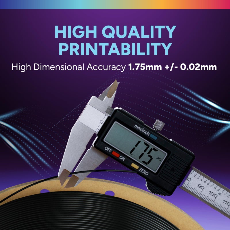 OVERTURE TPU High Speed Filament 1.75mm Flexible Roll, 95A Soft 3D Printer Filament, 2kg Spool (4.4 lbs), Fit Most FDM Printer (HS TPU 2kg Black 1-Pack) - Image 5