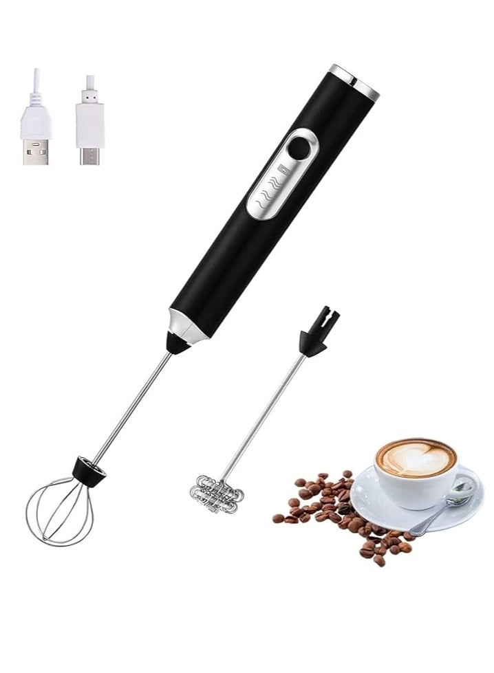 AL RAID Rechargeable Electric Foam Maker, Milk Frother Handheld Foam Maker, Drink Mixer with Stainless whisks 3 Speed Adjustable Foam Maker Blender for Cappuccino - Image 1