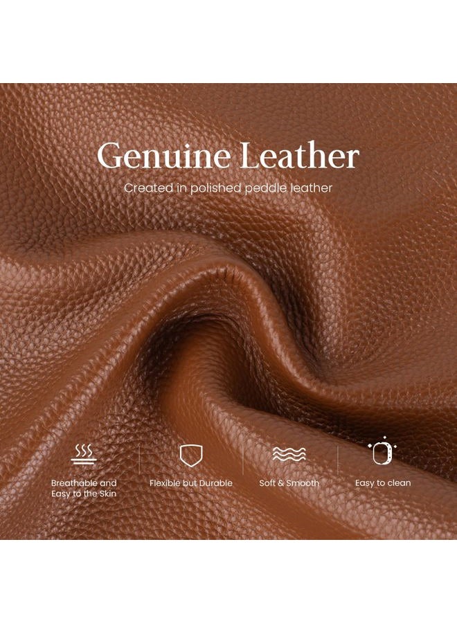 befen Genuine Leather Crossbody Bags for Women, Small RFID Leather Cross Body Purses Shoulder Handbags, Cognac Brown, 10.4" L x 2.75" W x 5.91" H, Classic - Image 3