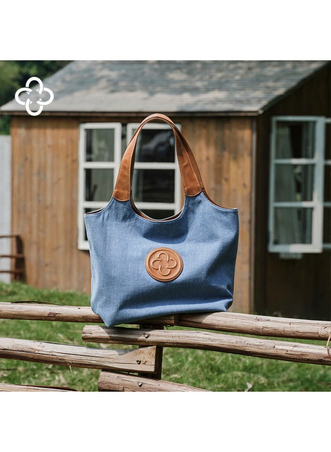 Cassile Women's Tote Bag Denim Commuter Large Capacity Light Luxury Handbag Birthday New Year Gift - Image 1