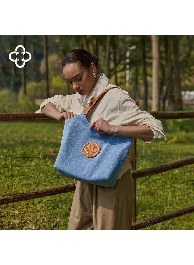 Cassile Women's Tote Bag Denim Commuter Large Capacity Light Luxury Handbag Birthday New Year Gift - Image 3