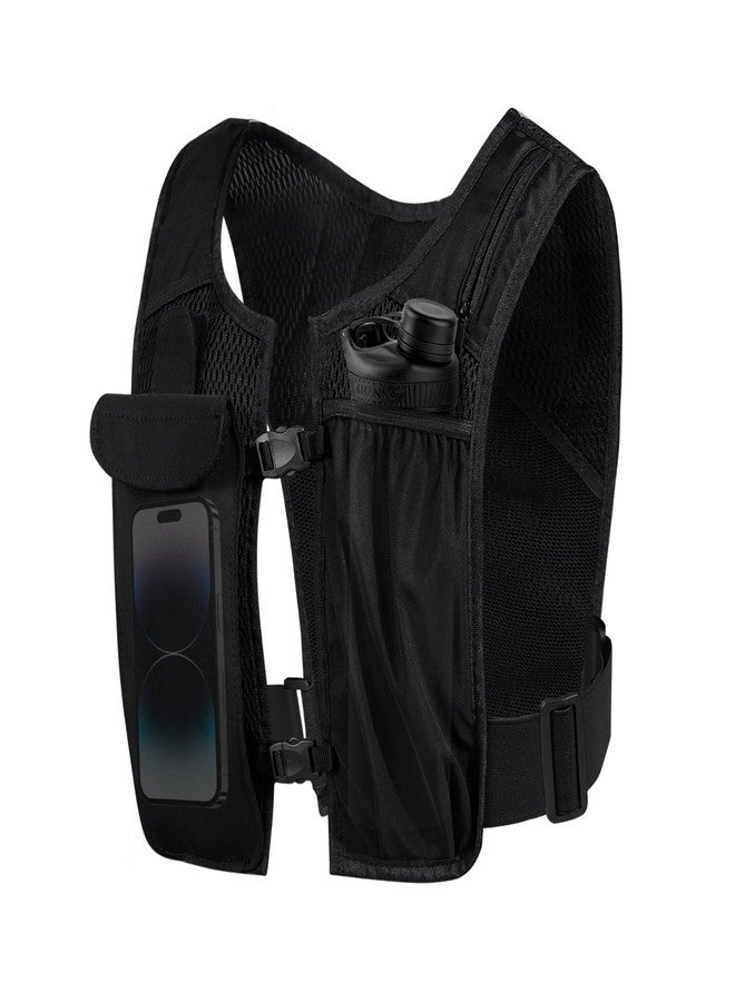 OMKHE Running Vest, Adjustable Running Phone Holder, Reflective Running Vest with Waterproof Phone Pouch and 500ml Soft Flask Pocket, Hydration Vest for Running, Hiking, Fitness, and Climbing(Large) - Image 1