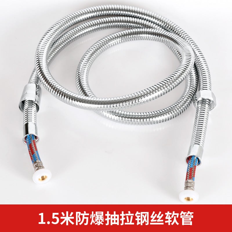 Explosion-proof shower hose shower accessories stainless steel pull shower nozzle copper connection bath water pipe 1.5 m 2 1.5 m explosion-proof steel wire hose