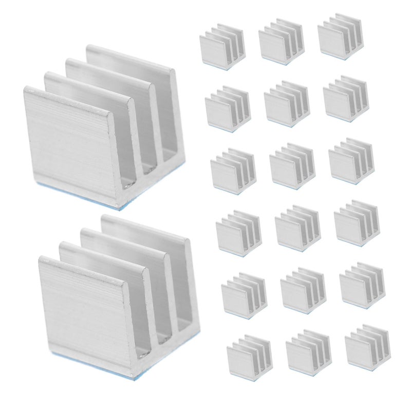 20pcs Adhesive Heatsink Cooling Blocks for GPU IC Chips Routers Compact Aluminum - Image 2