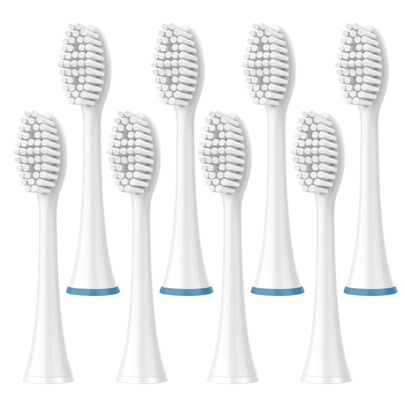 Pursonic Standard Electric Toothbrush Heads 8 Pack Electric Toothbrush Replacement Brush Heads for Dazzlepro Elements Tooth Brush Heads for AquaSonic Vibe Duo Pro Black Series Pro White