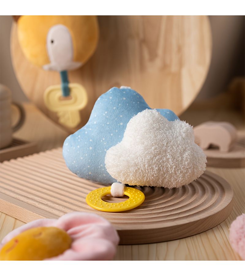 Cloud Baby Soft Hanging Rattle Travel Toy With Teether For Stroller Car Seat - Image 3