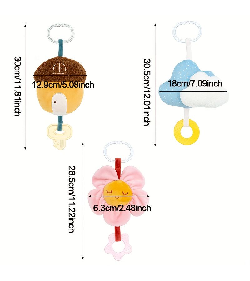 Cloud Baby Soft Hanging Rattle Travel Toy With Teether For Stroller Car Seat - Image 5