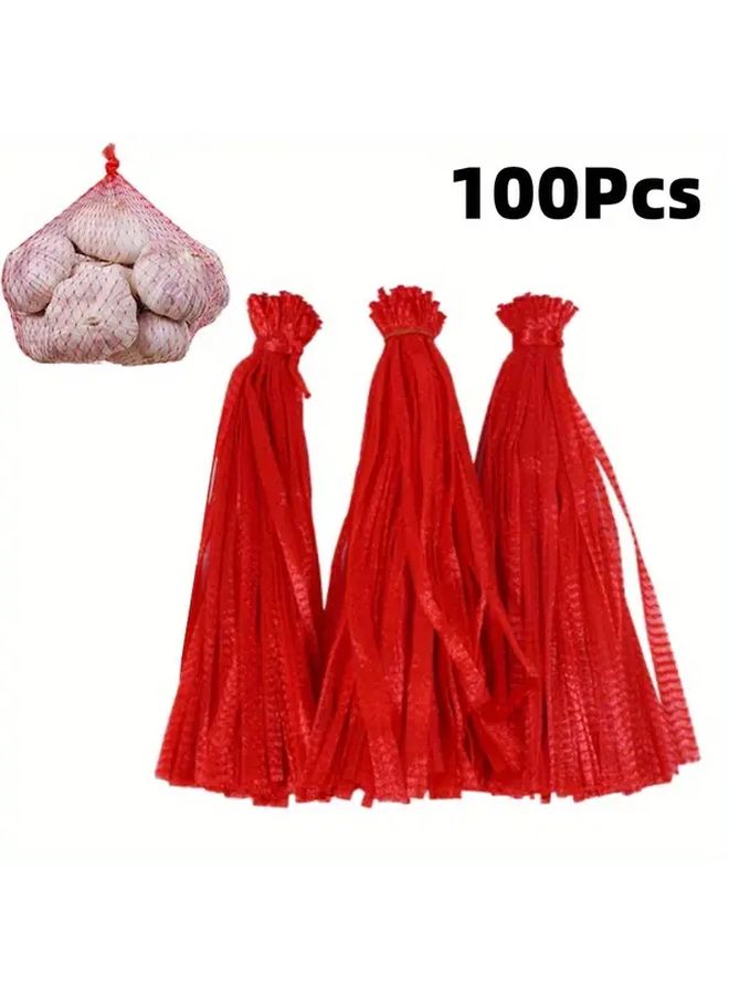 100 قطعة من أكياس شبكية لتعبئة البصل والثوم والقلقاس والتعبئة بالتجزئة - Image 1
