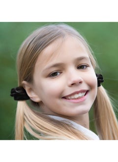 Bememo 28 Pieces Velvet Scrunchies Hair Ties Elastics Scrunchy Bobbles Soft Hair Bands Ponytail Holder Hair Accessories Cute Colors Elastic Hair Bands Party Favors For Teens Women Girls(Black)  - Image 2