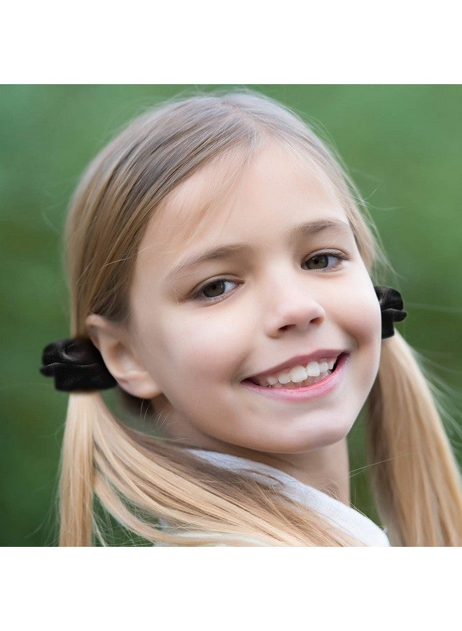 Bememo 28 Pieces Velvet Scrunchies Hair Ties Elastics Scrunchy Bobbles Soft Hair Bands Ponytail Holder Hair Accessories Cute Colors Elastic Hair Bands Party Favors For Teens Women Girls(Black) - Image 2