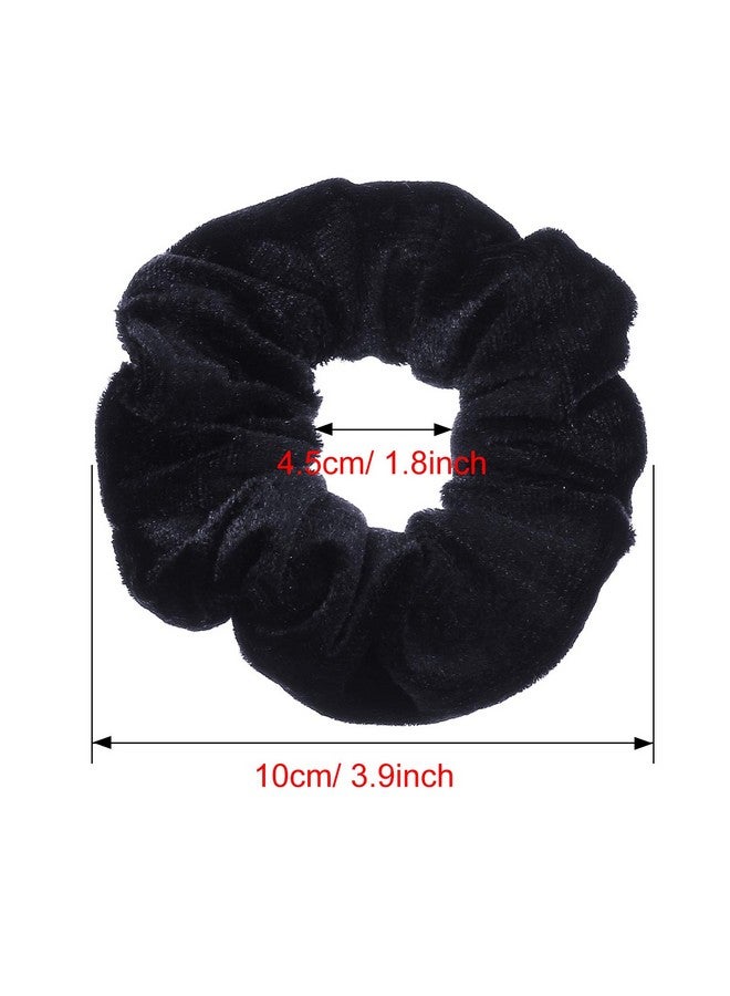 Bememo 28 Pieces Velvet Scrunchies Hair Ties Elastics Scrunchy Bobbles Soft Hair Bands Ponytail Holder Hair Accessories Cute Colors Elastic Hair Bands Party Favors For Teens Women Girls(Black) - Image 4