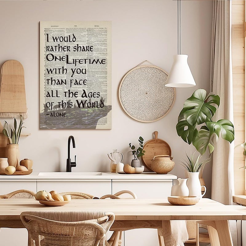 WKYAER Inspirational LOTR Canvas Wall Art - Arwen Quote - Image 5
