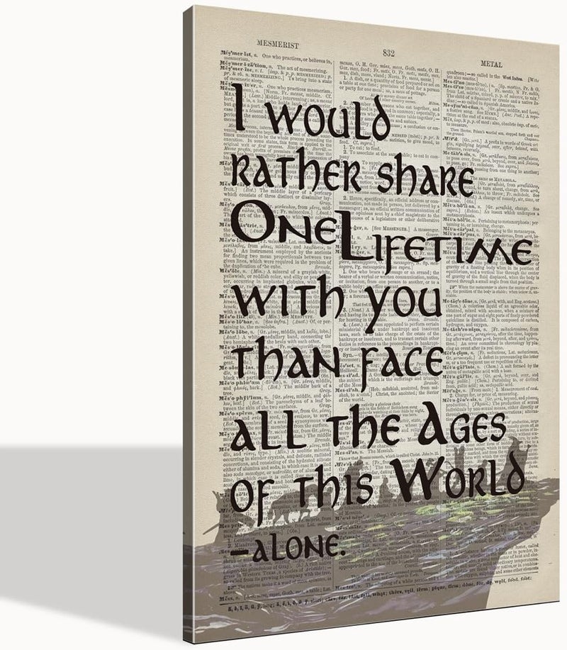 WKYAER Inspirational LOTR Canvas Wall Art - Arwen Quote - Image 1