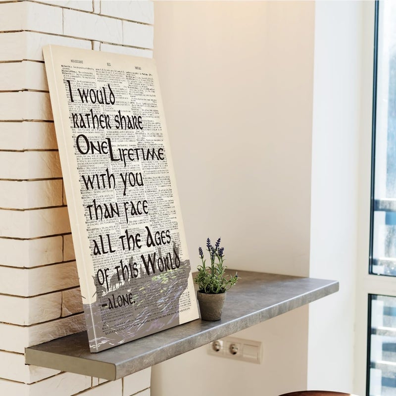WKYAER Inspirational LOTR Canvas Wall Art - Arwen Quote - Image 4