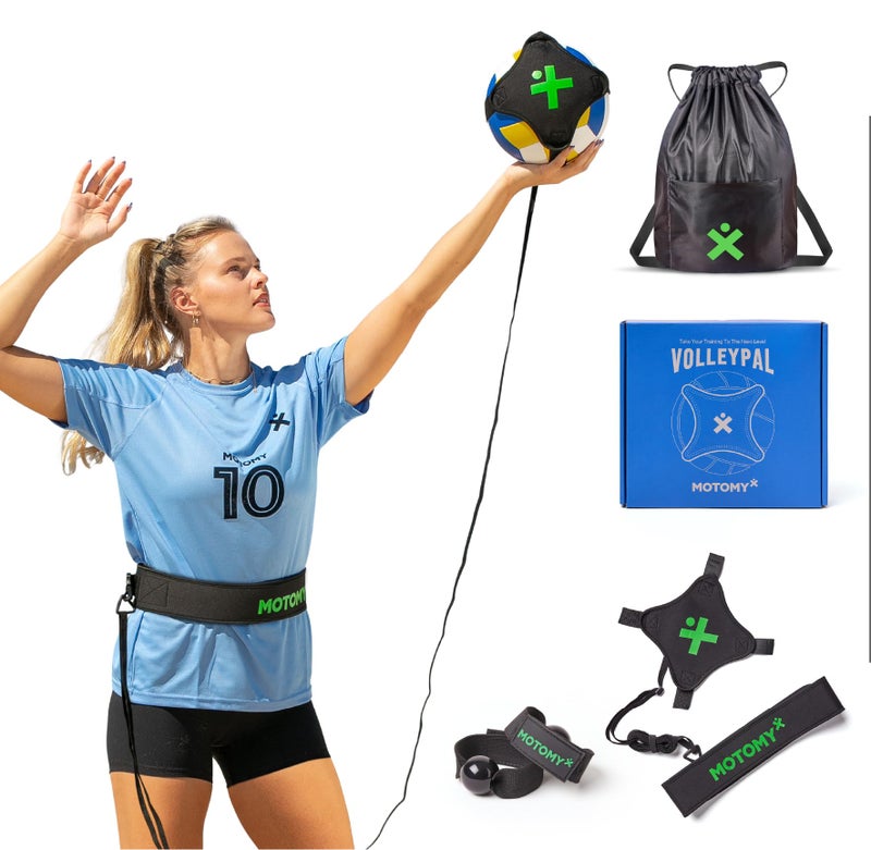 MOTOMY Volleyball Training Equipment Aid 'Volleypal' – Solo Volleyball Equipment for Practicing Serve, Spike, Set & Pass; Volleyball Practice Equipment Gift for Beginners & Experts (Volleypal Pro) - Image 1