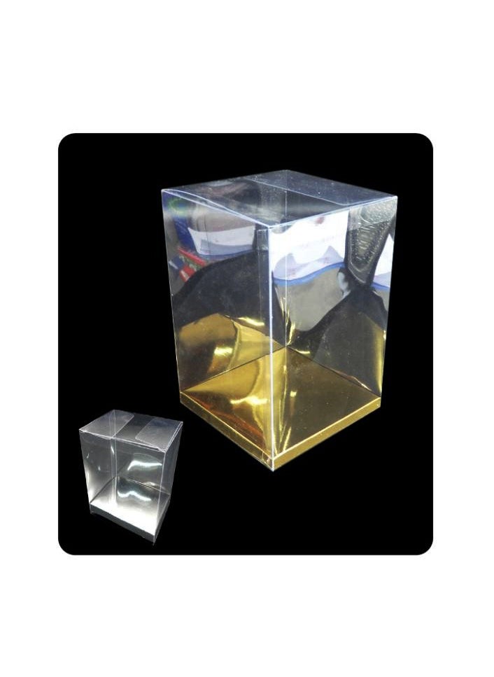AL QADAH - Pvc Gift Box 8x8x10Cm 12Pcs PKT Golden+Silver Color - Image 1