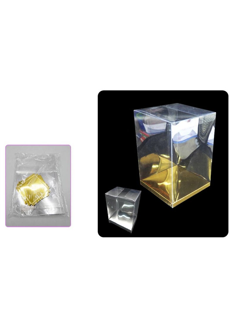 AL QADAH - Pvc Gift Box 8x8x10Cm 12Pcs PKT Golden+Silver Color - Image 1