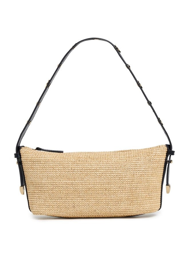 Made Well Madewell Women's The Sun Medallion Straw Shoulder Bag, Natural Multi, One Size - Image 1
