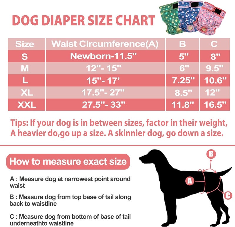 Langsprit Reusable Washable Diapers for Female Menstrual Period - Highly Absorbent Heated Pants for Dogs, Flower, 1 Litre - Image 2