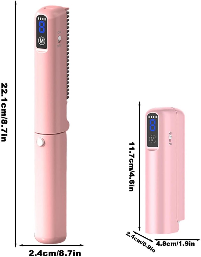 windforgecraft Hair Straightening Brush - 3 Modes Adjustable Fast Heat-Up Flat Iron Comb - Anti-Scald Ionic Straightening Comb, Ionic Hair Straightener Brush for Smooth Shiny Hair - Image 5