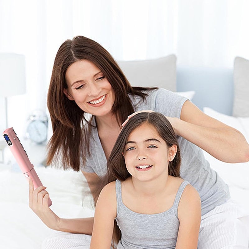windforgecraft Hair Straightening Brush - 3 Modes Adjustable Fast Heat-Up Flat Iron Comb - Anti-Scald Ionic Straightening Comb, Ionic Hair Straightener Brush for Smooth Shiny Hair - Image 1