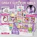 Seifar Doll House Playset for Kids Girls 4 Storey 13 Rooms 3 Dolls  2 Puppies Furniture  Accessories for 5678 Year Old Girls Purple - Image 4