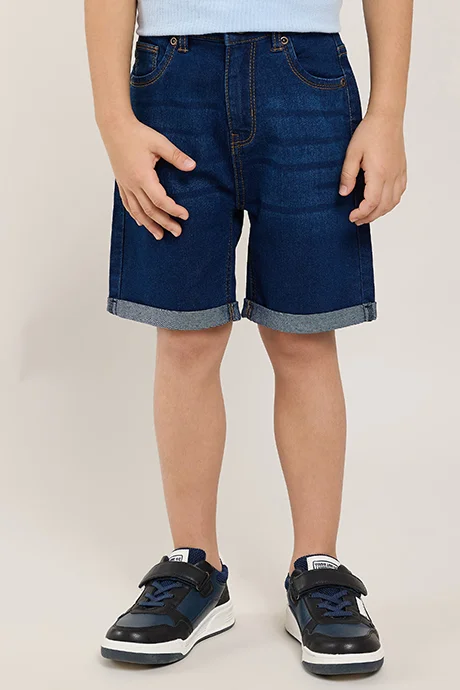 أر أند بي Washed Denim Shorts With Button Closure