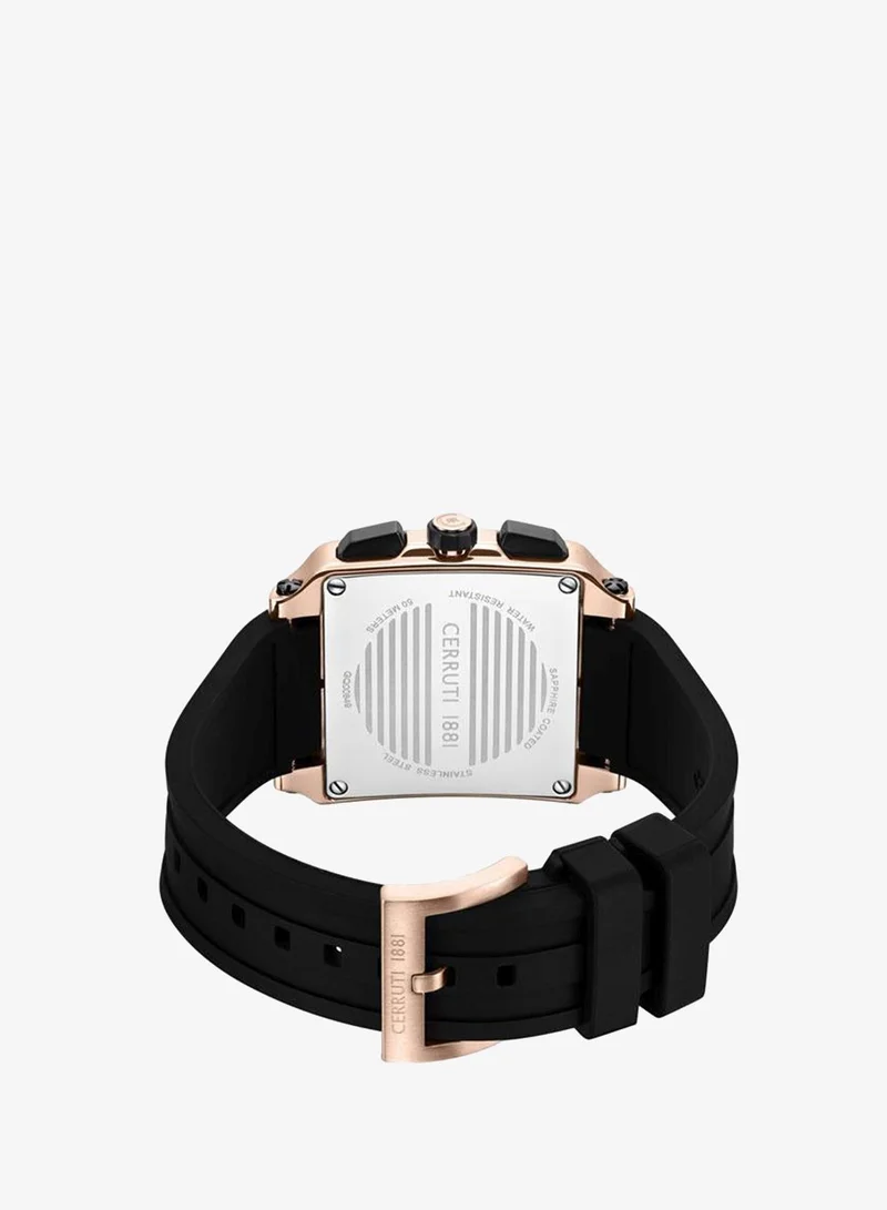 CERRUTI 1881 black Men's Odissea Master 40.25mm Black Dial Silicone Strap Multifunction Watch For Men for Men | Best Price UAE
