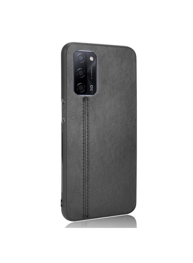 S-TOP Case For OPPO A55 5G Shockproof Sewing Cow Pattern Skin PC + PU + TPU Case - Image 3