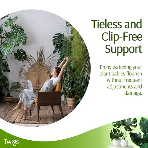Twigs GA - Stackable Monstera Plant Support Stakes, Climbing Support for Indoor & Outdoor Use, Plant Accessories, Aesthetic Alternative to Moss Poles & Trellises – Monstera Green, 5 Pack, 17" L - Image 3