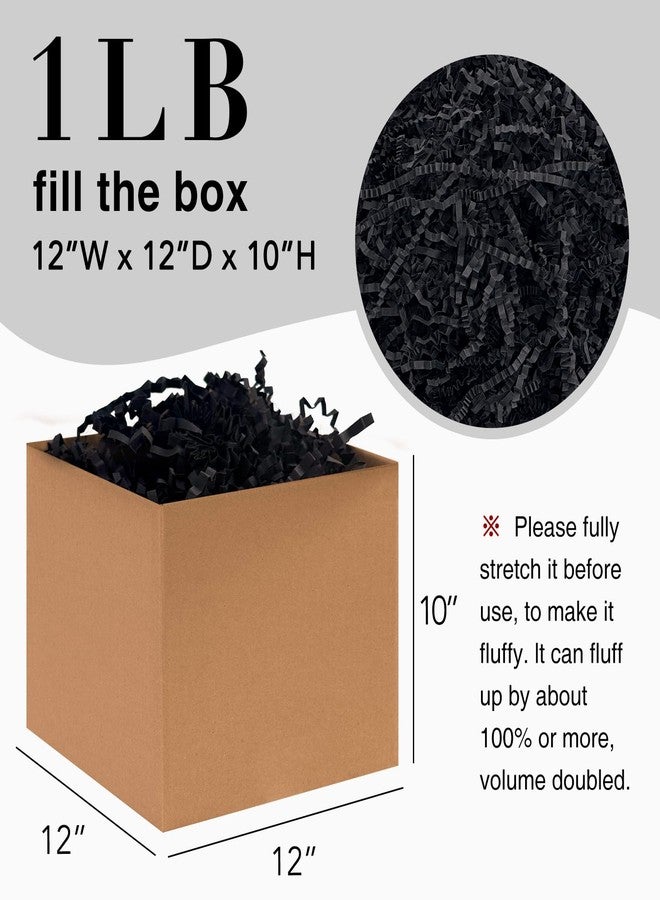 Corlcol 1LB Crinkle Cut Paper Shred Filler for Gift Box Bag and Basket On Holidays(Black) - Image 2