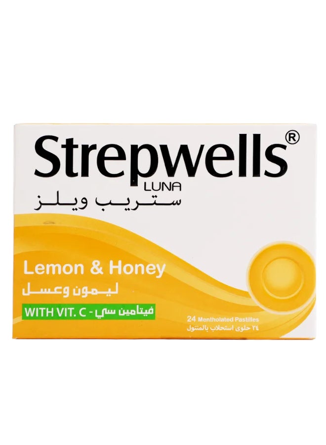 Strepwells Lemon & Honey With Vit C 24 Lozenges - Image 1
