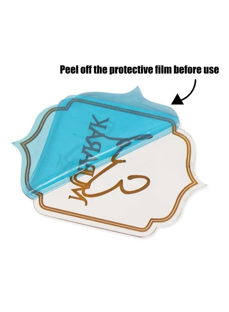 ThePartyPopper 10 Pcs Acrylic Gold Eid Mubarak Cupcake Toppers Muslim Party Supplies Decorations  - Image 4