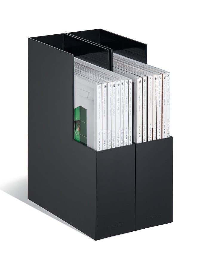 Durable Space-Saving A4 File Storage Rack for Desk, Made in Germany | Holds Catalogues & Brochures Upright, Portrait A4 Format, Slim Footprint, Sturdy Plastics File Storage Rack Stand - Image 1